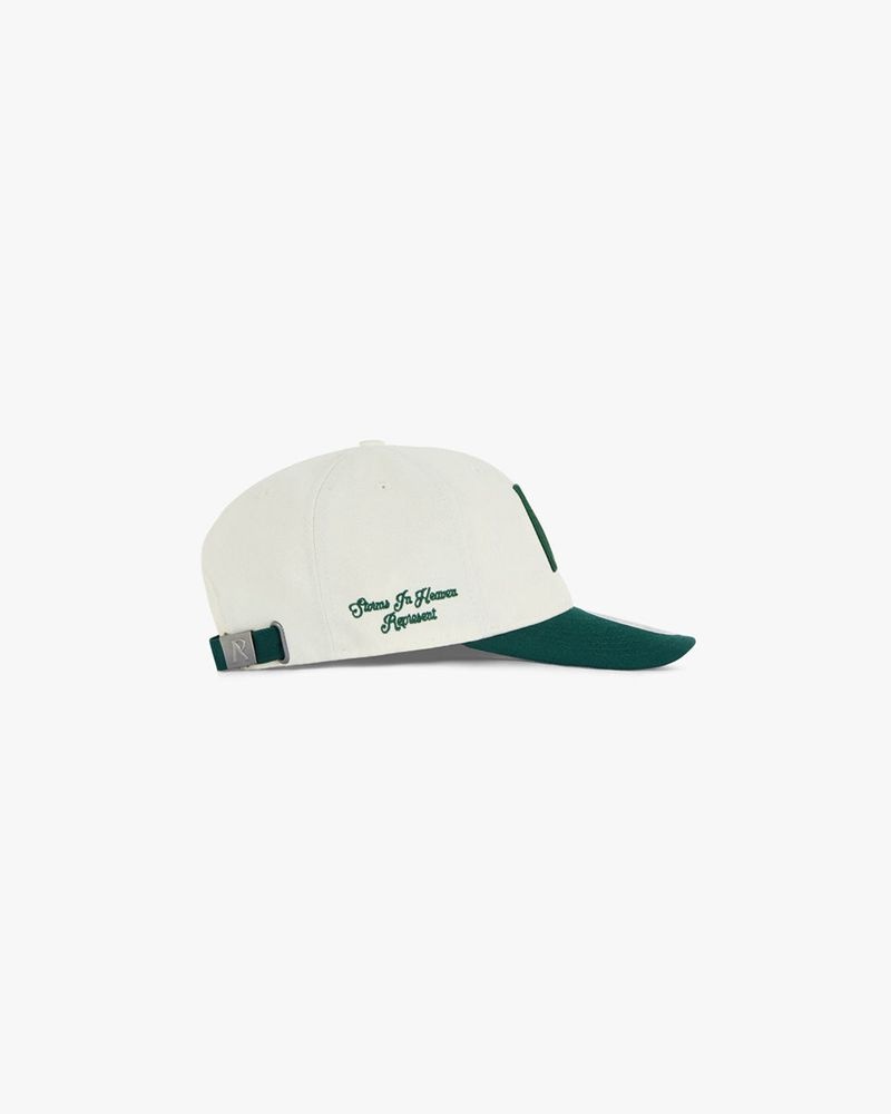 Men's Represent Initial New Era Retro Crown 9fifty Cap Cream / Green | UK-BHVJK6825