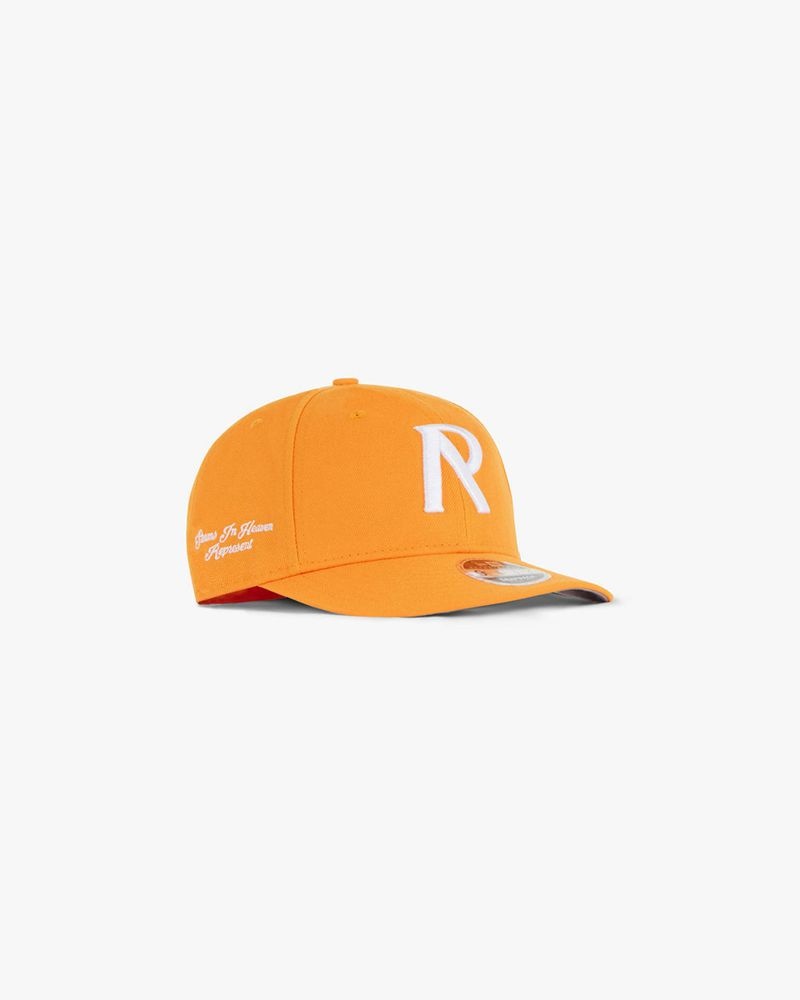 Men's Represent Initial New Era Retro Crown 9fifty Cap Orange | UK-TBRXK4178