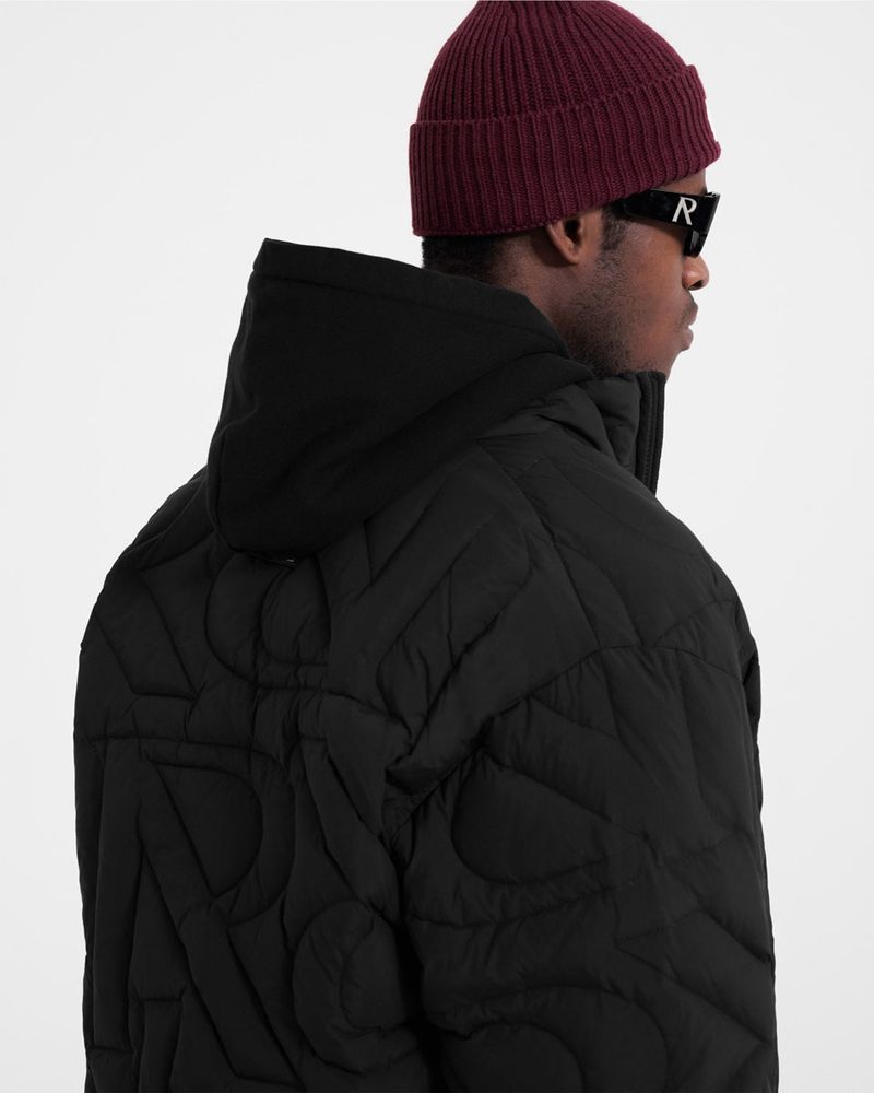 Men's Represent Initial Puffer Jacket Black | UK-ZFTQO1743