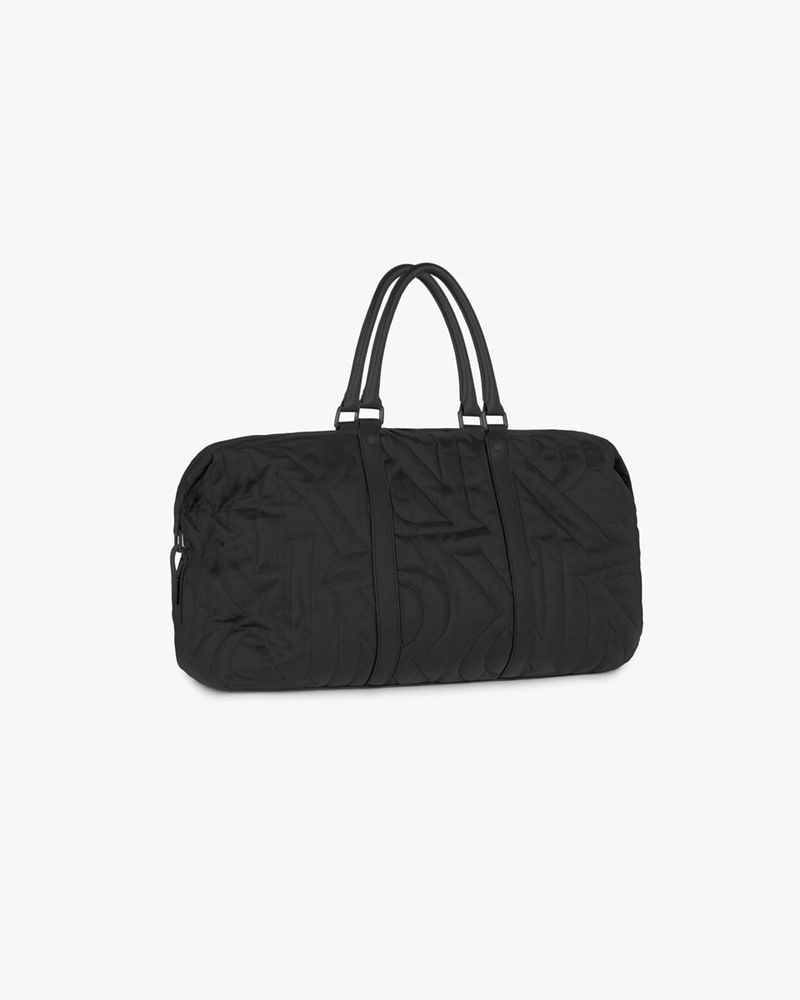 Men's Represent Initial Quilted Leather Weekender Tote Bag Black | UK-KCPXZ1623