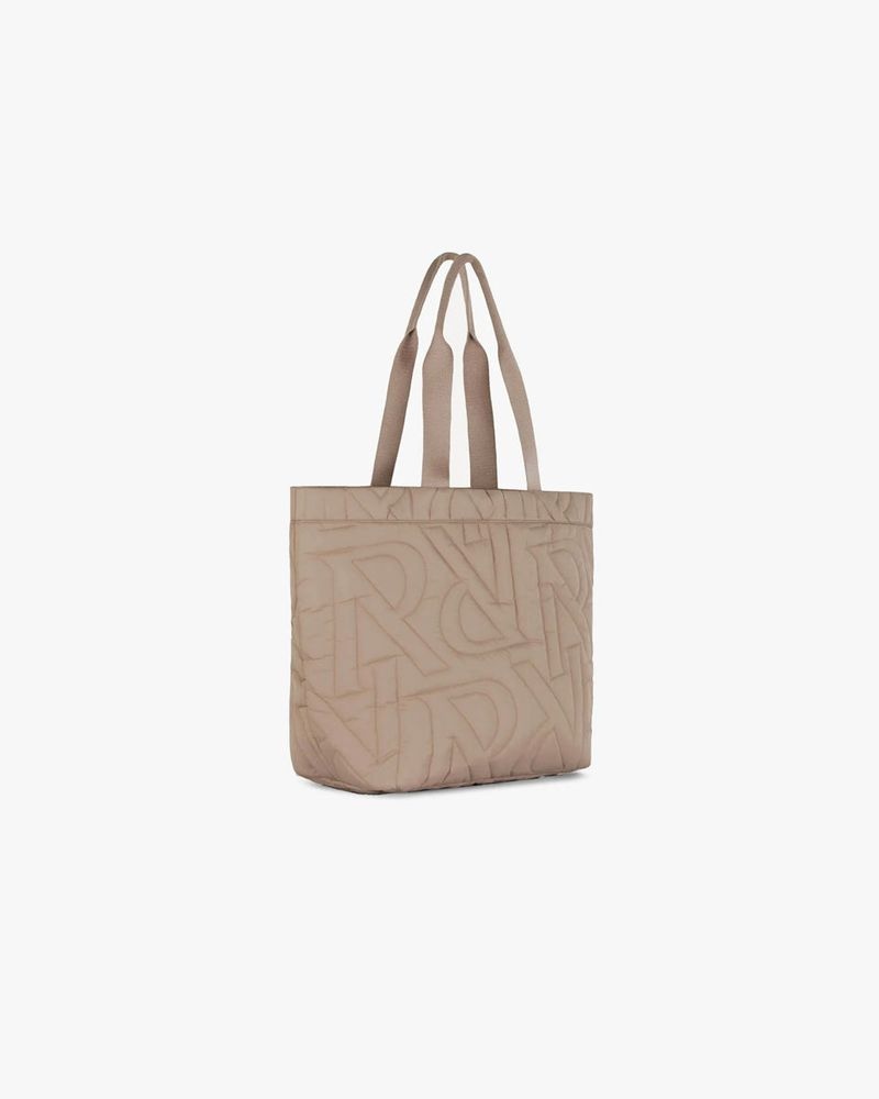 Men's Represent Initial Quilted Tote Bag Taupe | UK-SJPCR1486