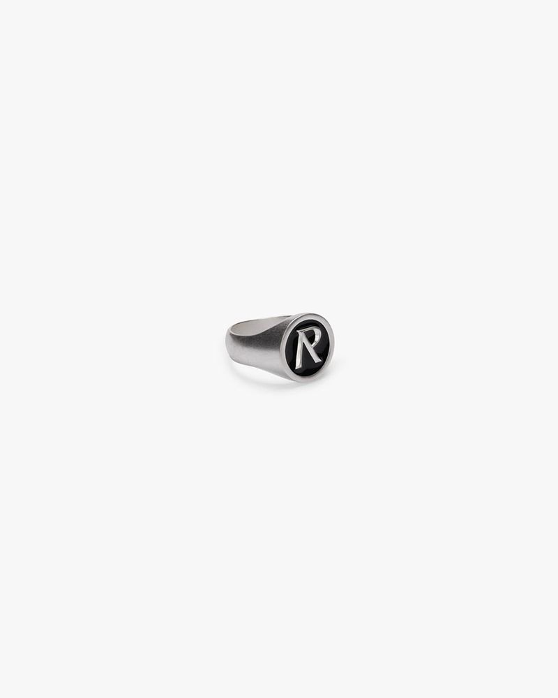 Men\'s Represent Initial Signet Ring Silver | UK-UPEDQ2368