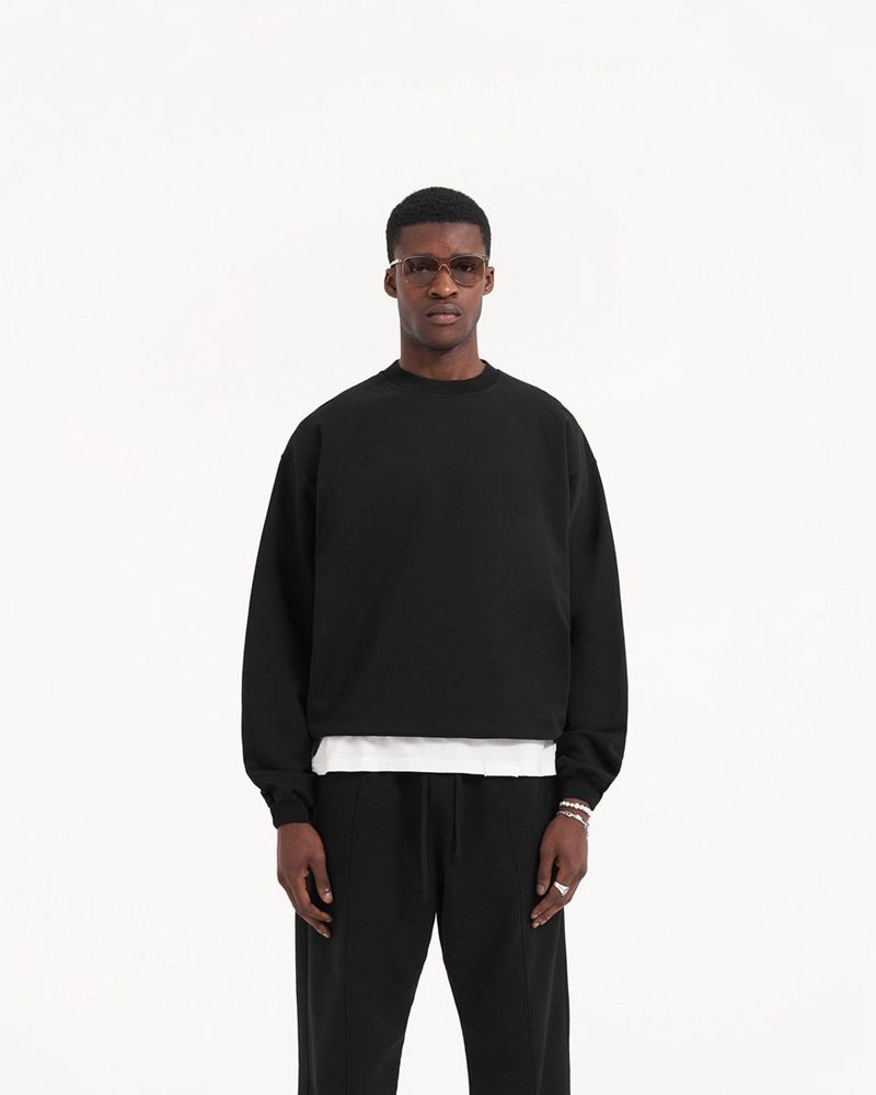 Men's Represent Initial Sweater Black | UK-SKZCH0371