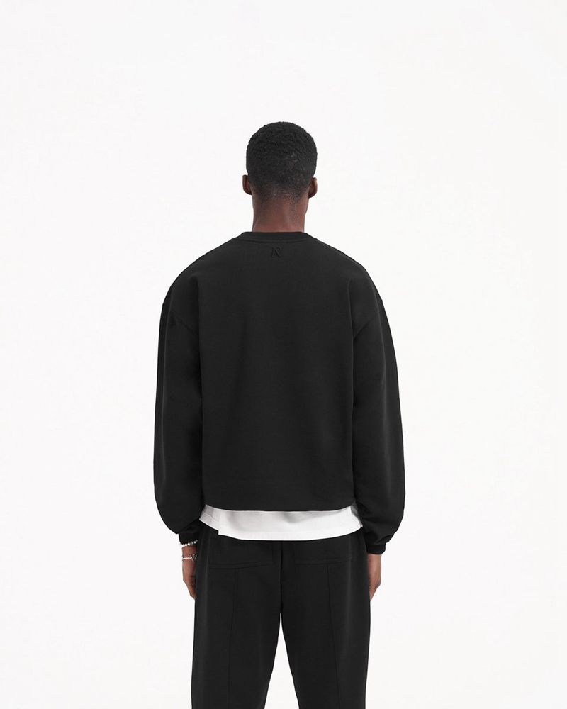 Men's Represent Initial Sweater Black | UK-SKZCH0371