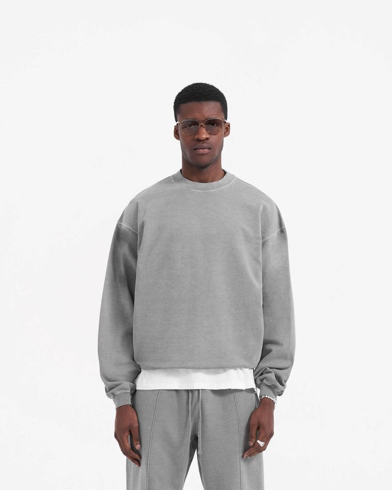 Men's Represent Initial Sweater Grey | UK-CTBQS0925