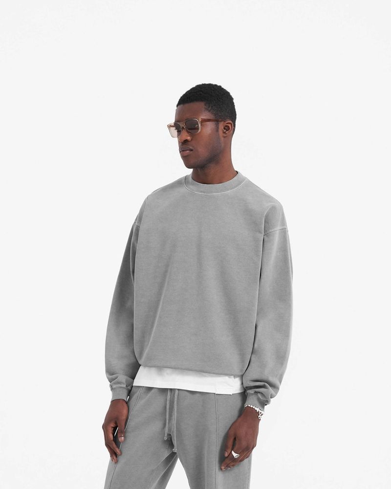 Men's Represent Initial Sweater Grey | UK-CTBQS0925