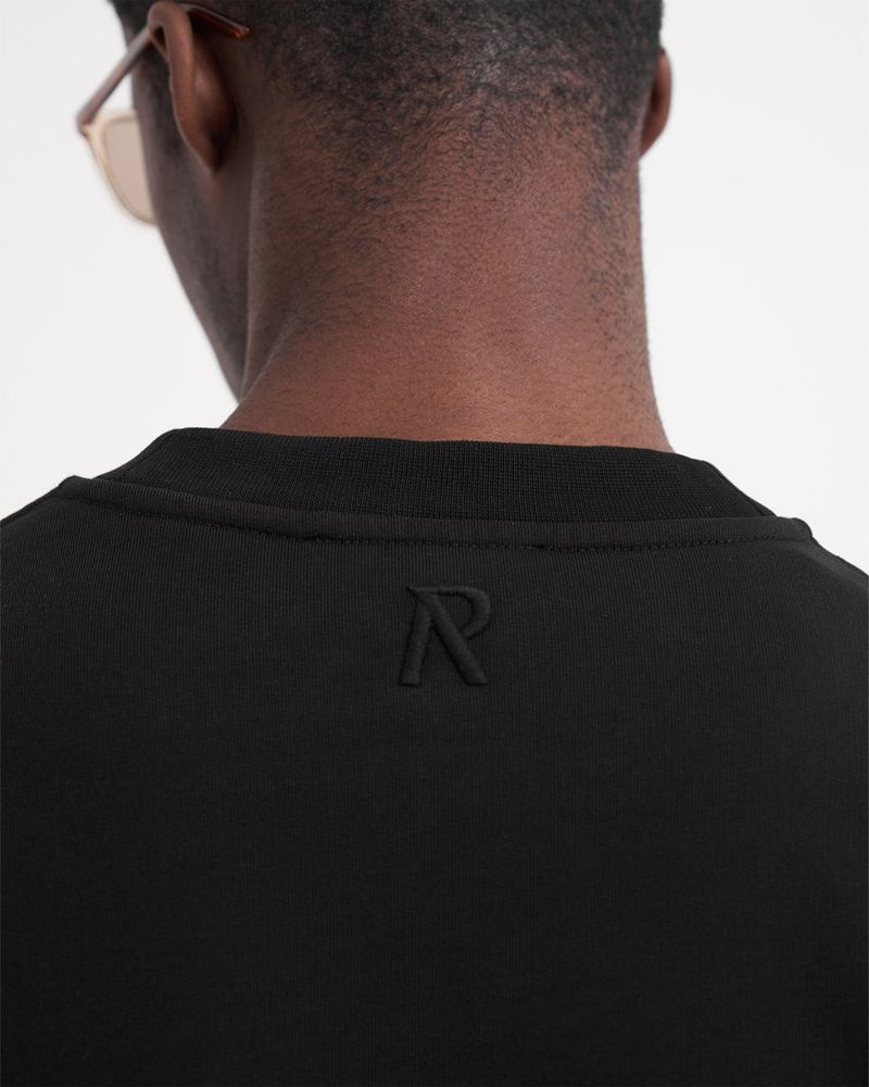 Men's Represent Initial T-Shirt Black | UK-NPTGF8136