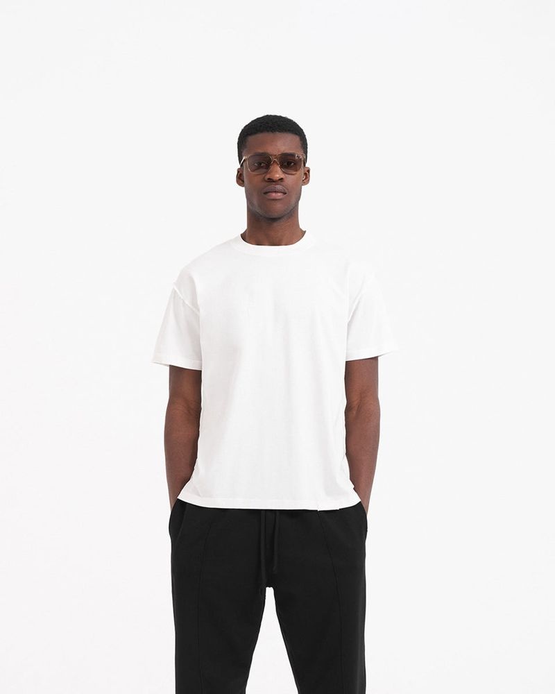 Men's Represent Initial T-Shirt White | UK-JKVGP1746