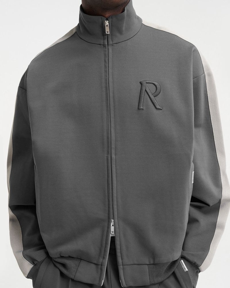 Men's Represent Initial Tracksuit Jacket Grey | UK-DKAYC3168