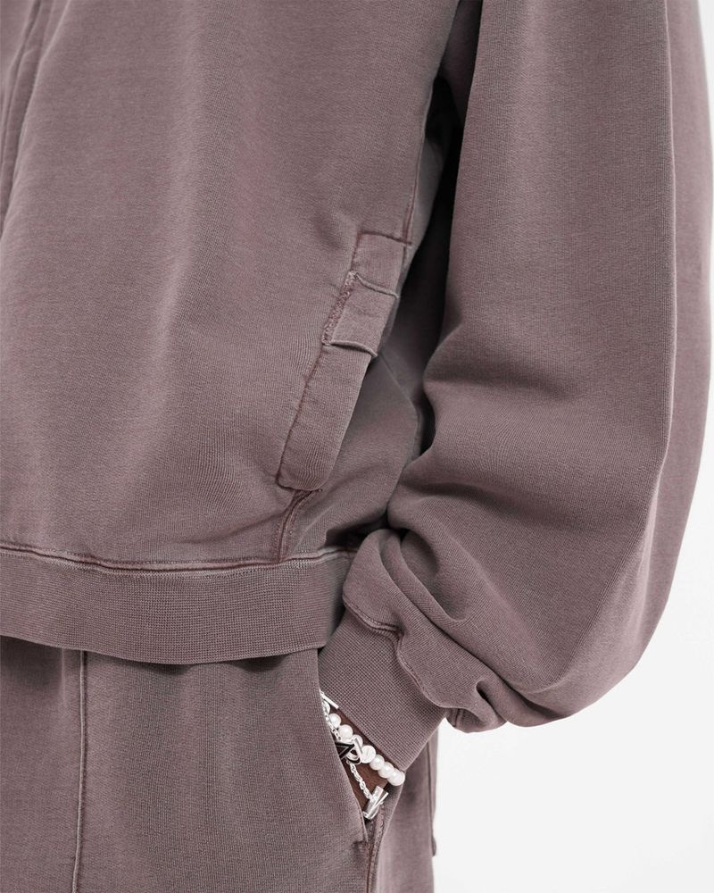 Men's Represent Initial Zip Hoodie Taupe | UK-WEPRB1936