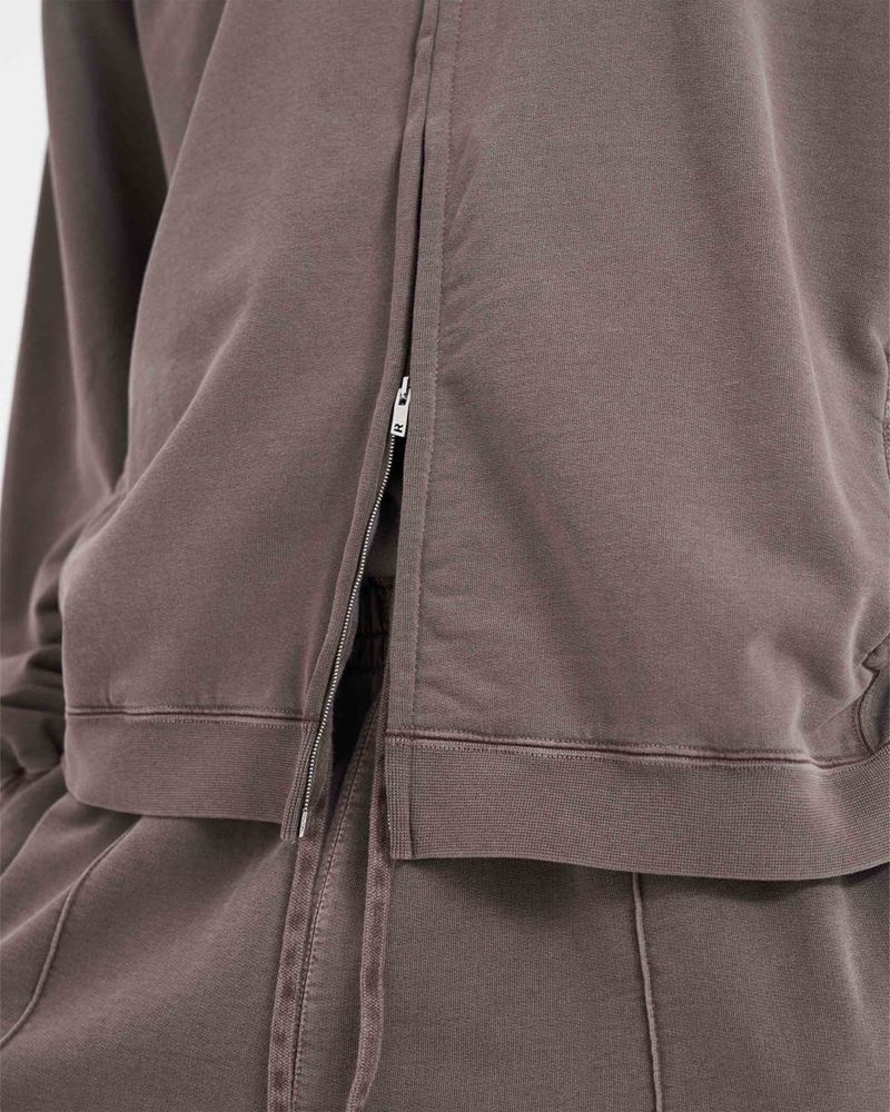 Men's Represent Initial Zip Hoodie Taupe | UK-WEPRB1936