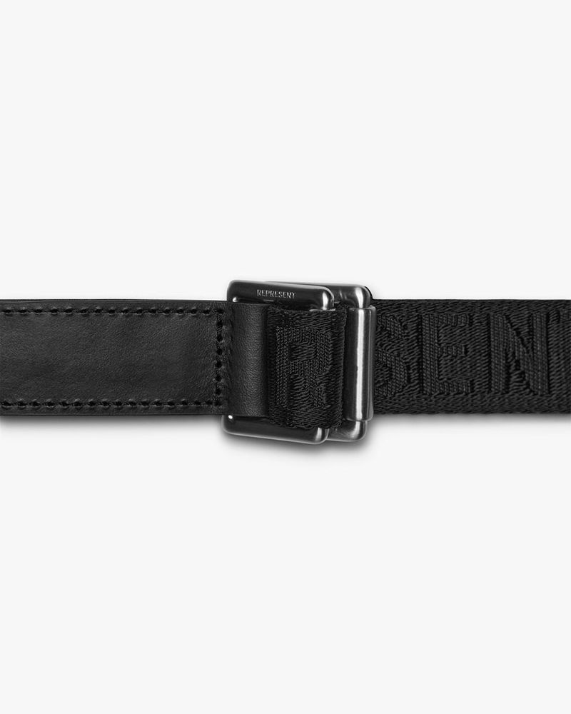 Men's Represent Jacquard Webbing Belt Black | UK-CWKRH0782