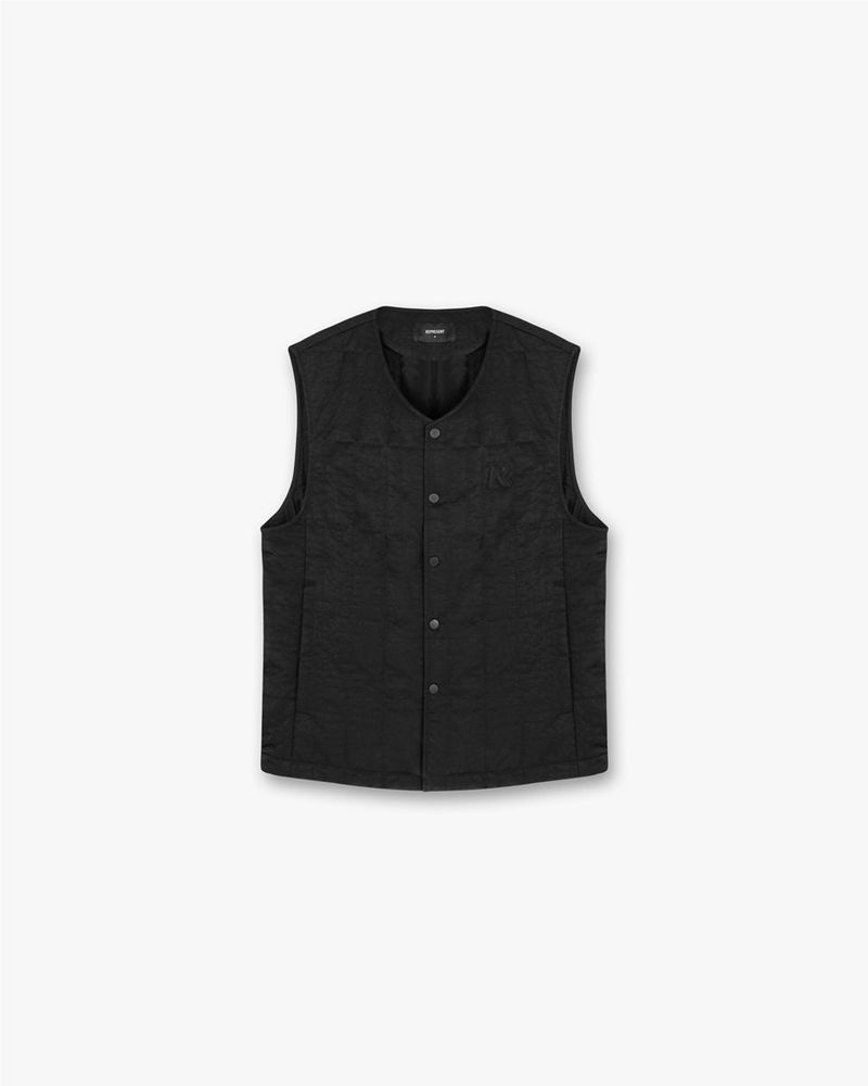 Men\'s Represent Lightweight Nylon Vest Black | UK-ECMVQ4857