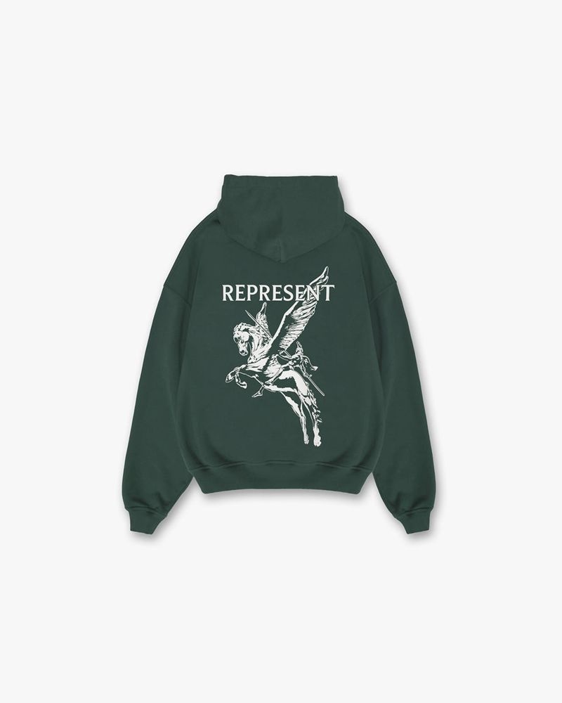 Men's Represent Mascot Hoodie Green | UK-YDVCL5208