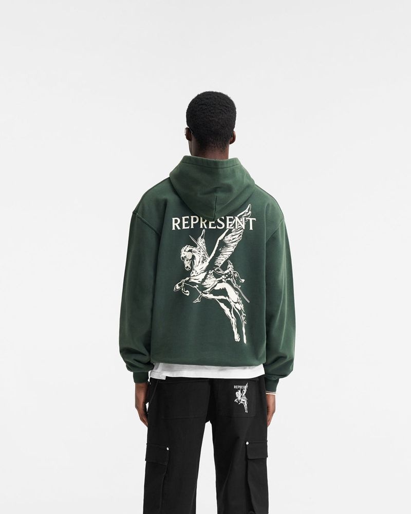 Men's Represent Mascot Hoodie Green | UK-YDVCL5208