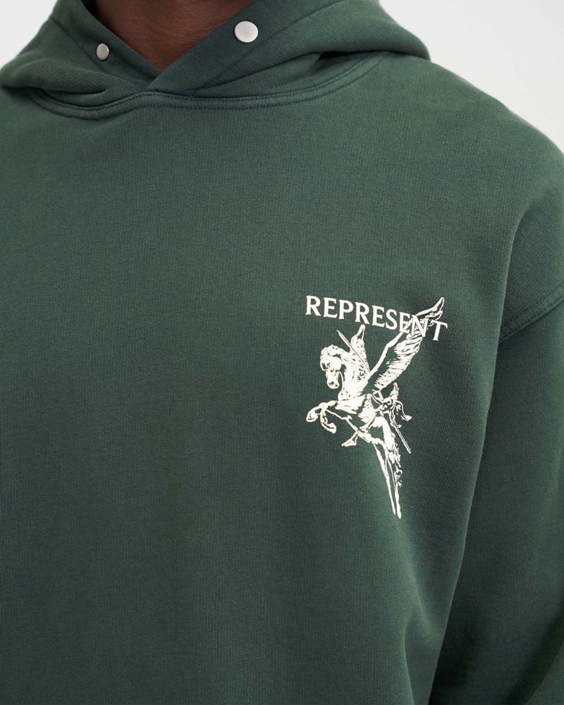 Men's Represent Mascot Hoodie Green | UK-YDVCL5208