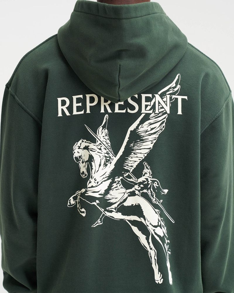 Men's Represent Mascot Hoodie Green | UK-YDVCL5208