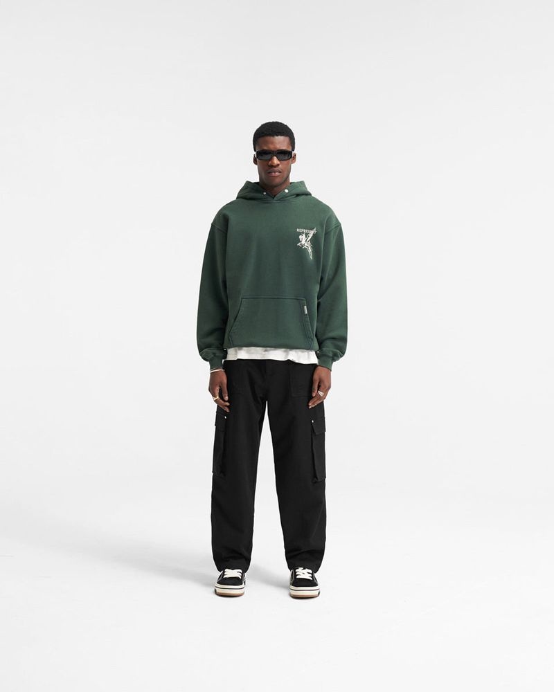 Men's Represent Mascot Hoodie Green | UK-YDVCL5208