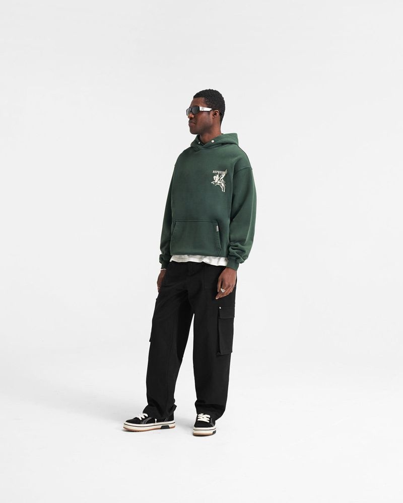 Men's Represent Mascot Hoodie Green | UK-YDVCL5208