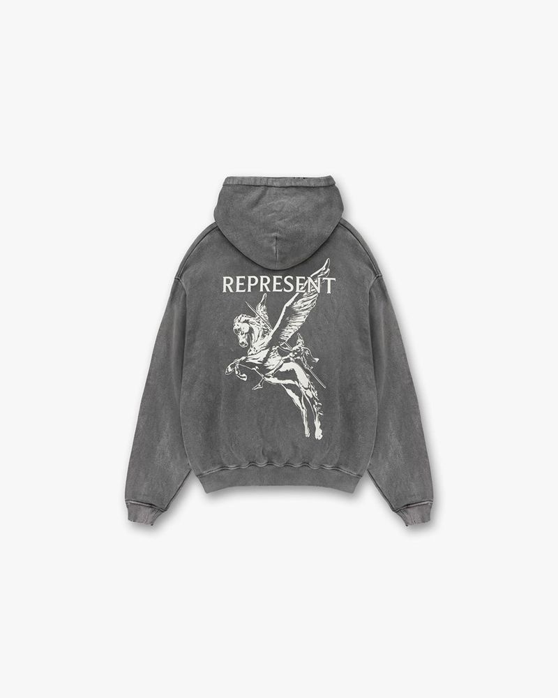 Men's Represent Mascot Hoodie Grey | UK-FLCUI0681