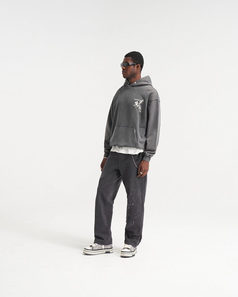 Men's Represent Mascot Hoodie Grey | UK-FLCUI0681