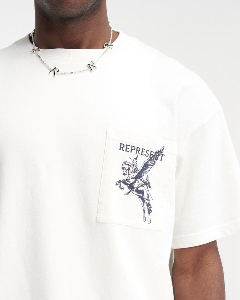 Men's Represent Mascot T-Shirt White | UK-EFZKA3624