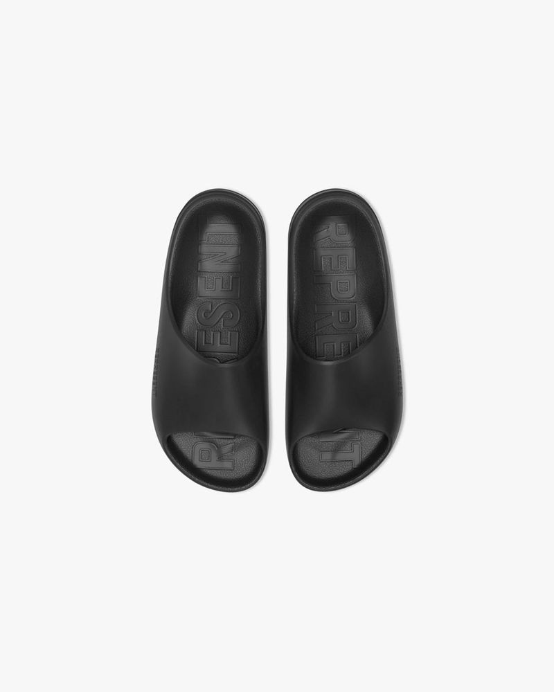 Men's Represent Matte Finish Slides Black | UK-URCPI2638