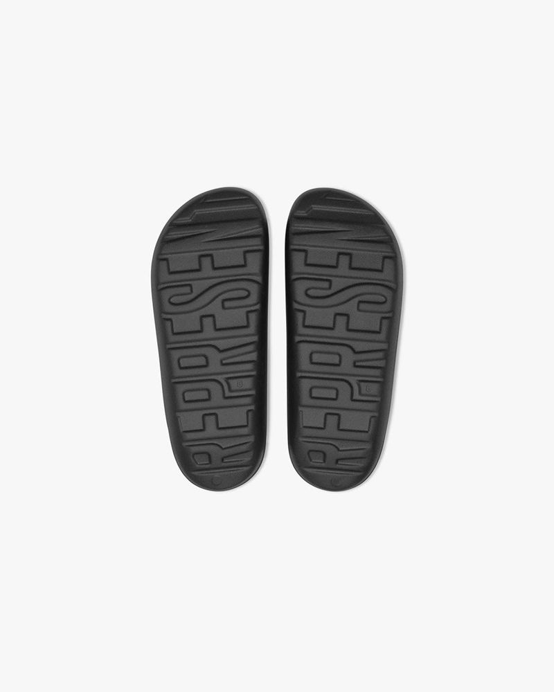 Men's Represent Matte Finish Slides Black | UK-URCPI2638