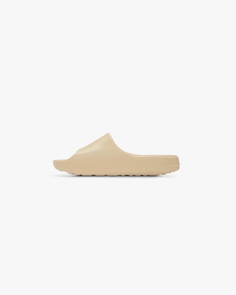 Men's Represent Matte Finish Slides Taupe | UK-ETDUF1076