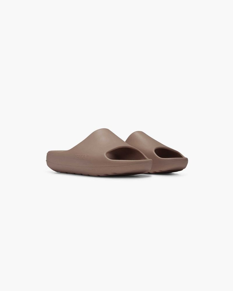 Men's Represent Matte Finish Slides Taupe | UK-NVYEO8634