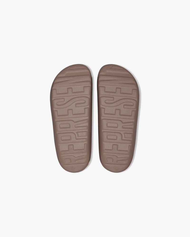 Men's Represent Matte Finish Slides Taupe | UK-NVYEO8634