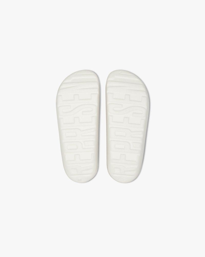 Men's Represent Matte Finish Slides White | UK-OVLMW1324