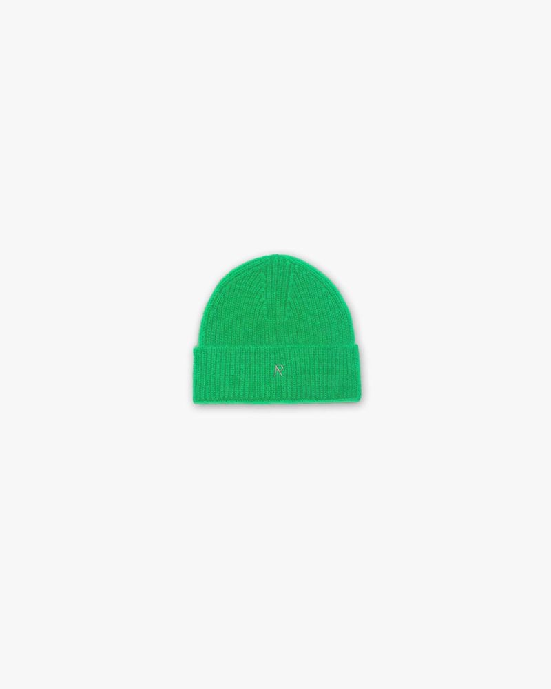 Men\'s Represent Mohair Beanie Green | UK-FJVCK9037