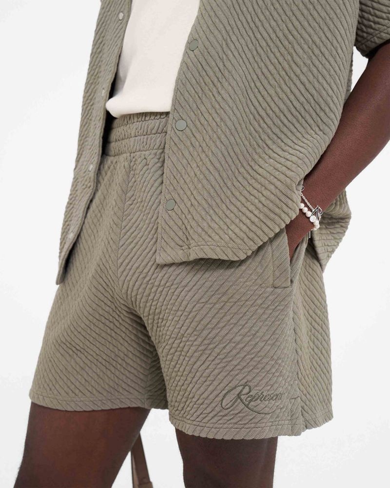 Men's Represent Ottoman Shorts Khaki | UK-GDZRL0413