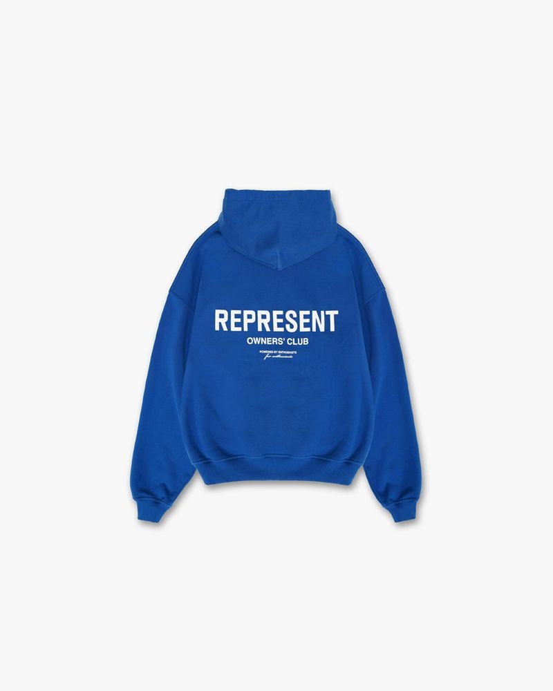 Men's Represent Owners Club Hoodie Blue | UK-LDESU0612