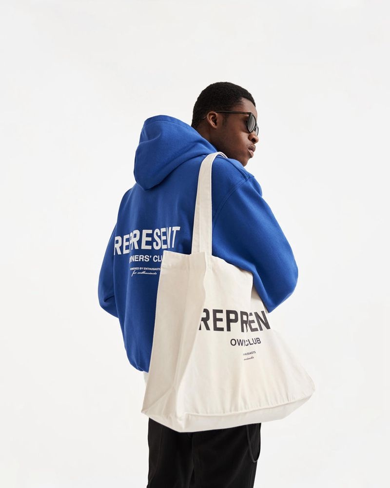 Men's Represent Owners Club Hoodie Blue | UK-LDESU0612