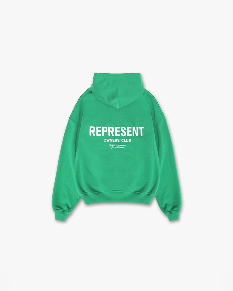 Men's Represent Owners Club Hoodie Green | UK-EIJAB7263