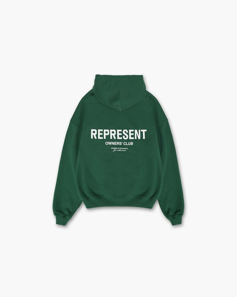 Men's Represent Owners Club Hoodie Green | UK-PDIZU0621