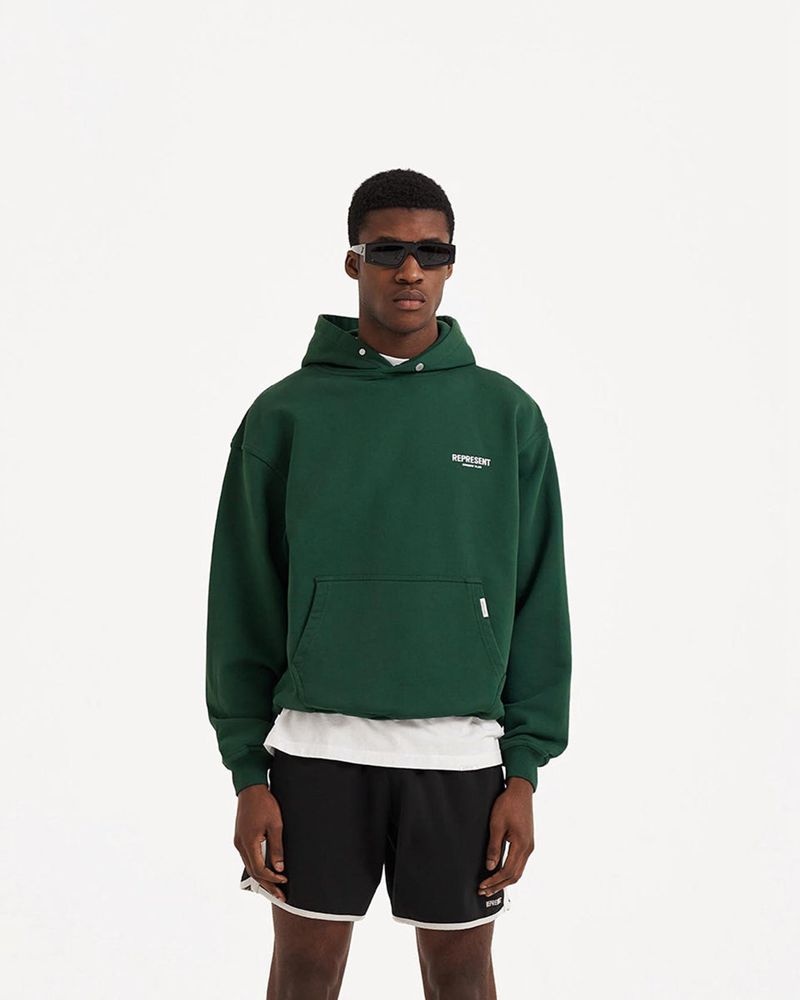 Men's Represent Owners Club Hoodie Green | UK-PDIZU0621