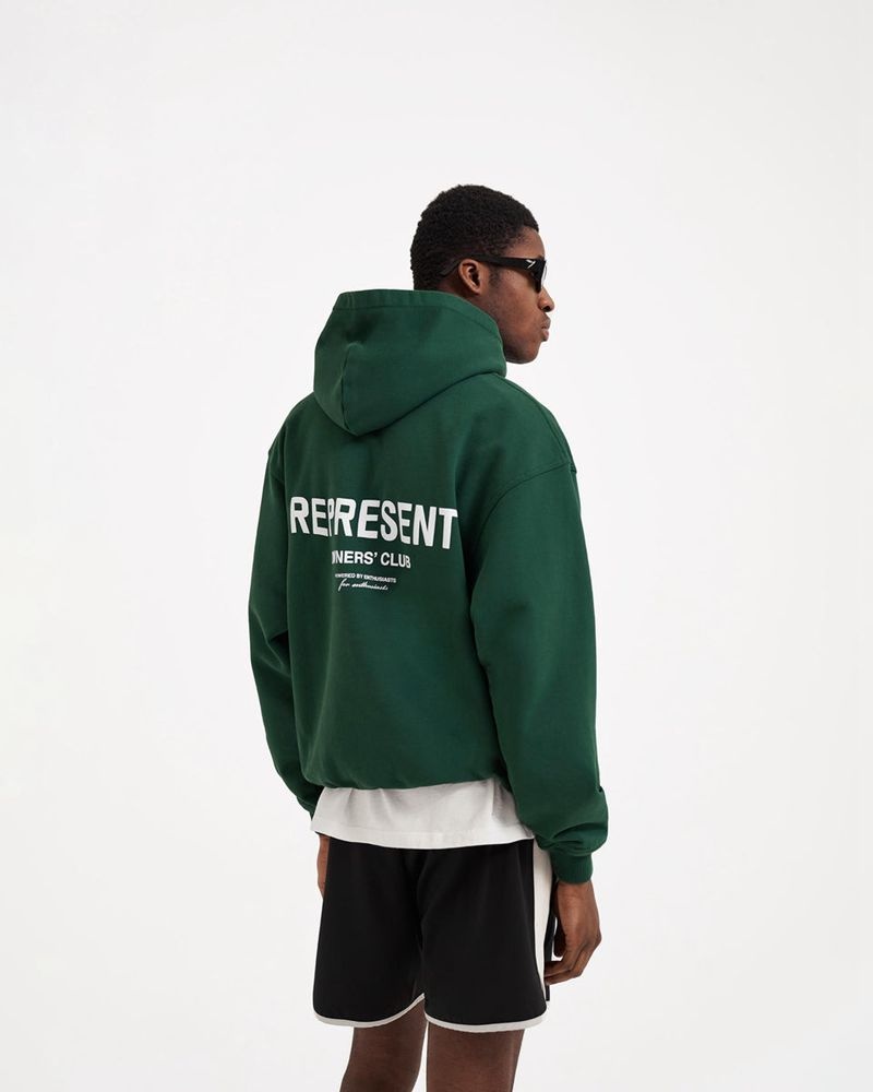 Men's Represent Owners Club Hoodie Green | UK-PDIZU0621