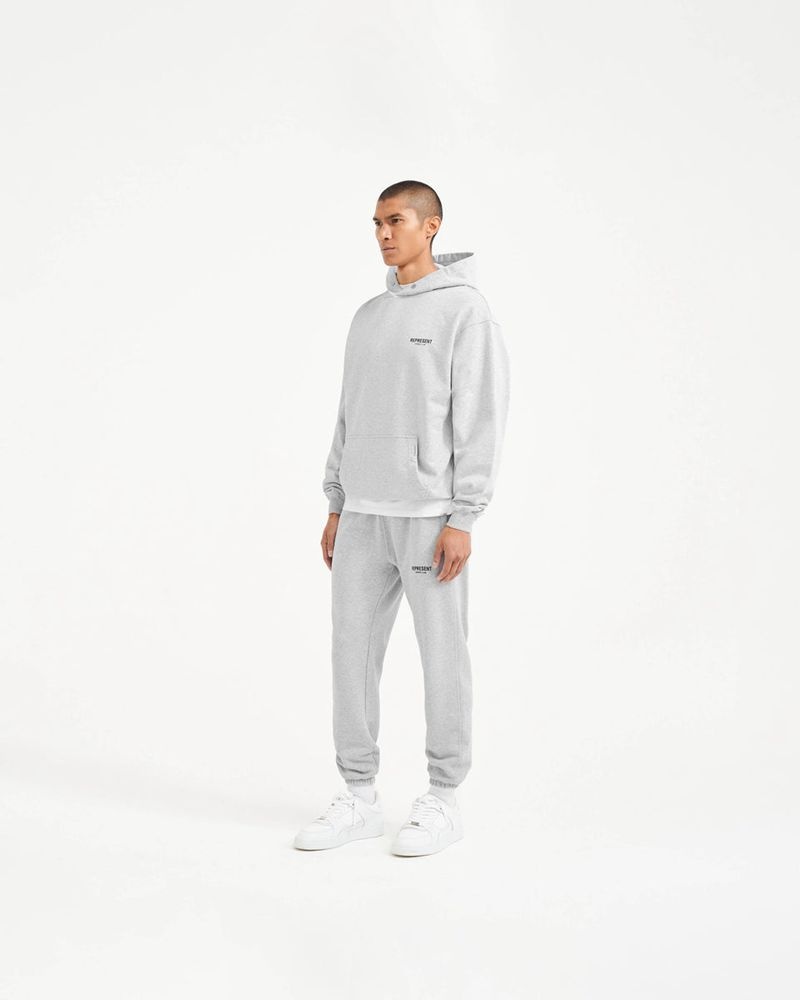 Men's Represent Owners Club Hoodie Grey | UK-KABJO7365