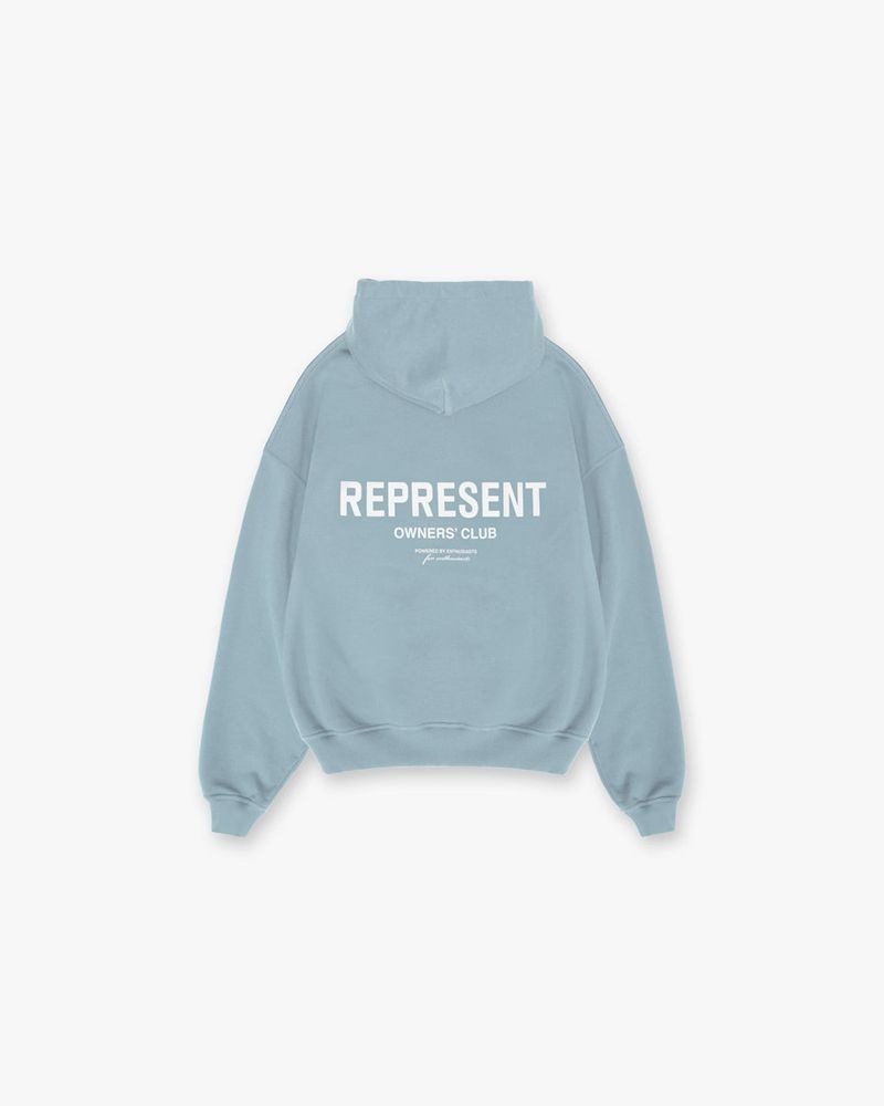 Men's Represent Owners Club Hoodie Light Blue | UK-XBOJN2389