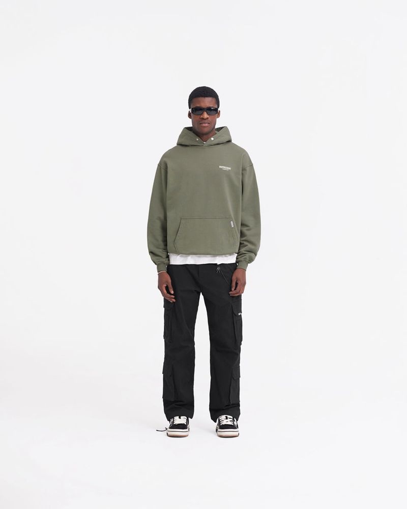 Men's Represent Owners Club Hoodie Olive | UK-GFMDT5034