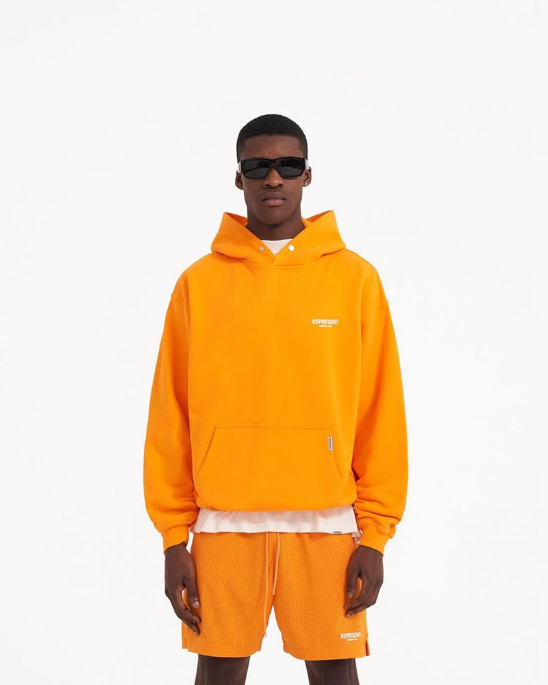 Men's Represent Owners Club Hoodie Orange | UK-AUQZG7091