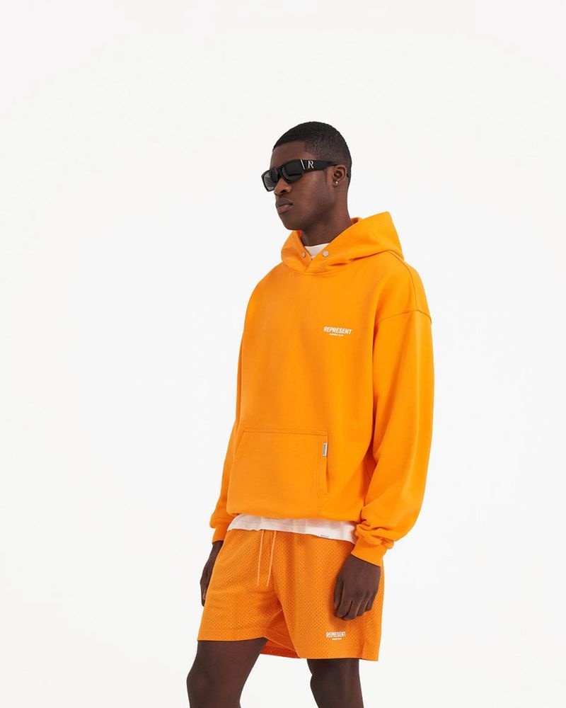 Men's Represent Owners Club Hoodie Orange | UK-AUQZG7091