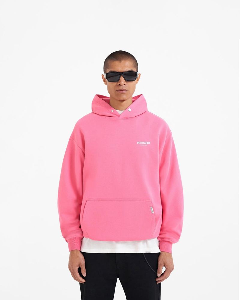 Men's Represent Owners Club Hoodie Pink | UK-DGONW3782