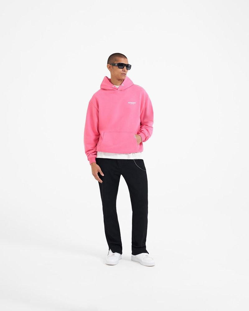 Men's Represent Owners Club Hoodie Pink | UK-DGONW3782