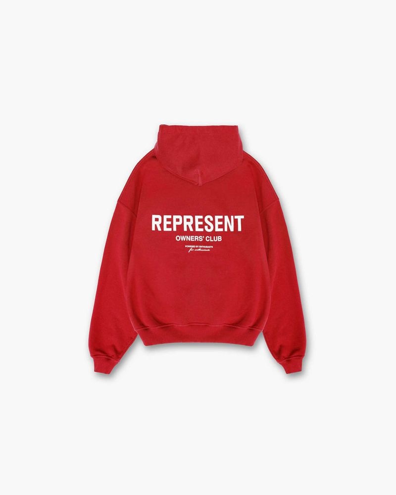 Men's Represent Owners Club Hoodie Red | UK-AJPTN2104