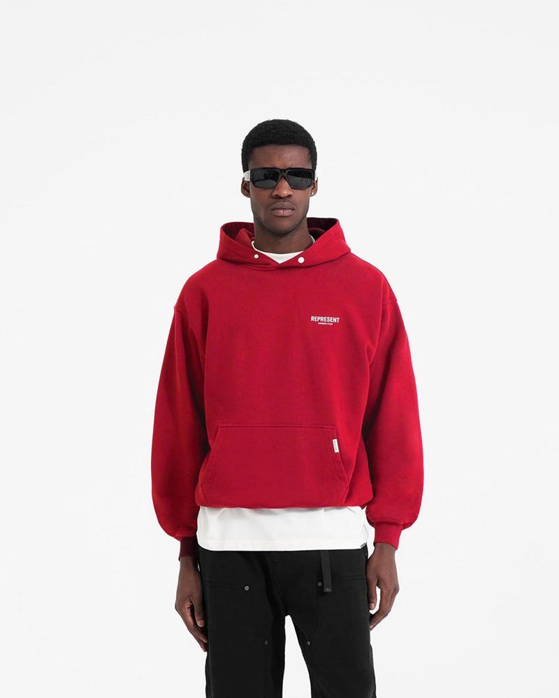 Men's Represent Owners Club Hoodie Red | UK-AJPTN2104