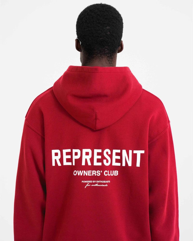 Men's Represent Owners Club Hoodie Red | UK-AJPTN2104